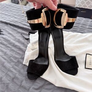 GUCCI Rooney Horsebit-detailed Suede Sandals